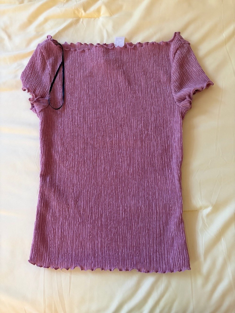 H&M Mauve Ribbed Off-Shoulder Short Sleeve Top